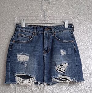 Pacsun Women's Distressed Denim Skirt